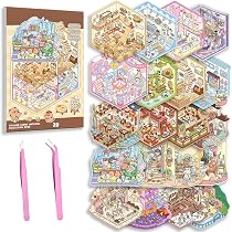 20er-Set DIY 3D Haus Sticker – Kreativ-Set Für Kinder Und Erwachsene Zum Stressabbau