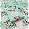 Pandadi Saree Women's Chanderi Silk Embroidery Work Unstitched Salwar Suit Dress Material