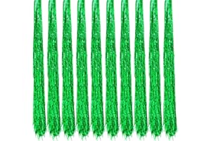 Oblique Unique® 10 x 100 cm Shiny Tinsel for Christmas Tree Decoration and Christmas Party Celebration - Silver, Gold, White - Choice of Colours