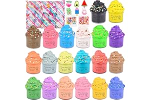 PETYUIOYU 20 Pack Mini Slime, Butter Slime Party Favors, Soft Non-Sticky and Stretchy Slime Kit for Classroom Prizes, Christmas Stocking Stuffers, Goodie Bag Stuffers for Kids Boys Girls