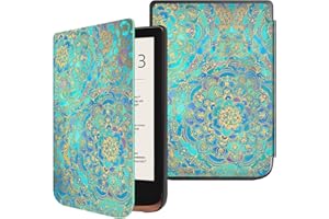 FINTIE Étui pour Liseuse Pocketbook Touch Lux 5 / Touch HD 3 / Touch Lux 4 / Basic Lux 2 e-Book Reader - Coque Mince Housse avec Fermeture Magnétique et Veille/Réveil Automatique, Jade