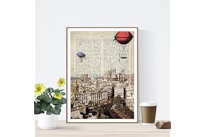 Nacnic Print Cadiz City. Vintage style. Illustration, photography and collage with the history of Cadiz. Poster size A4 printed on paper