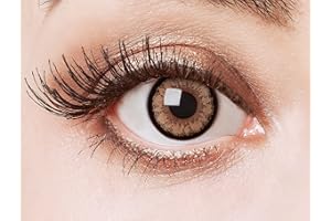 aricona Kontaktlinsen - Lentilles de contact brunes colorées sans correction - Lentilles de contact colorées lentilles annuelles brunes à effet Big Eyes, 2 pièces - sans correction