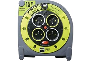 Masterplug - Carrete compacto de 15 metros (h05vv-f 3G1), 220 V, color verde neón