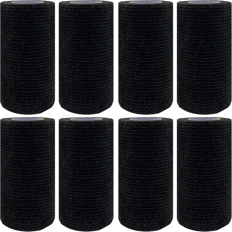 8 Rollen Selbstklebender Verband Bandage, 10cm*4,5m Verband Selbstklebend, Elastischer Fixierbinde Haftbandage Kohäsive Bandage Elastische Binde für Sport Vet Wrap Pet für Katze,Hund,Pferd