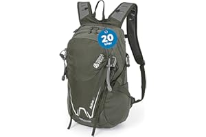 Terra Peak Wanderrucksack 20L Active 20 Premium (klein) Trekkingrucksack mit Rückenbelüftung, Regenschutz-hülle & Trinksystem-Halterung, aus atmungsaktivem 3D Air Mesh, Outdoor Daypack mit Hüftgurt