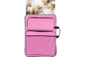 FNG8 Zaino Scuola Rosa per Bambini - Cartellina A3 - Cartella Portadisegni Libri d'Arte 8K, Blocchi da Disegno, Forniture e Materiali - Tessuto Impermeabile, Tasca a Rete, Maniglia per il Trasporto