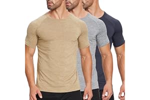 ZENGVEE 3 Pack Running Top Men Dry Fit Sport Short Sleeve Breathable Wicking Tee Shirts Training Tshirts