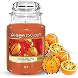YANKEE CANDLE Candela Profumata In Giara Grande, Durata Fino A 150 Ore, Arancia Piccante, ‎10.7 x 10.7 x 16.8 cm, 623 grammi