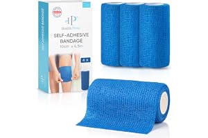 Health Press® Självhäftande Bandage – 4 Rullar Blå (10 cm x 4,5 m)