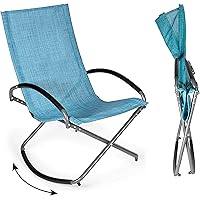 Park Alley Relax Schaukelstuhl Garten (blau) - bequemer Outdoor Schaukelsessel für Balkon oder Garten, klappbar und…
