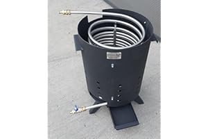 DIWA GBR Poolheizung Feuertonne mit 15m Spirale Edelstahlrohr 18x1mm AISI 316L mit Gardena Anschluss