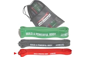 ‎RAIGEKI FITNESS BUILD A POWERFUL BODY Raigeki Fitness Widerstandsbänder Gummibänder (+Trainingspläne) [Einzeln und Set] Lang Resistance Bands Fitnessbänder für Kraftsport - Fitnessband Terrabänder Gymnastikbänder