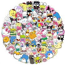 Autocollants Sanrio My Melody & Kuromi - Lot De 100 - Vinyle Imperméable - 5 à 9 Cm