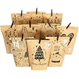 Papierdrachen Adventskalender Zum Befüllen – 24 Braune Papiertüten & Aufkleber, DIY-Set, Made In Germany