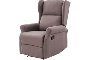 Cribel Arlette A Poltrona Relax in Tessuto, Reclinabile Manuale, con Poggiapiedi, Tortora