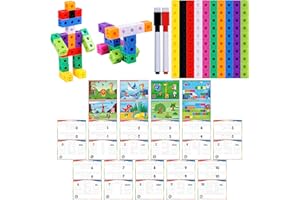 SPRITEGRU Math Linking Cubes, 100 Math Cube Manipulatives with 30 Learning Activities Number Counting Blocks Snap Linking Math Counters Fun & Educational Pre-K Counting Blocks for Preschool Kindergarten