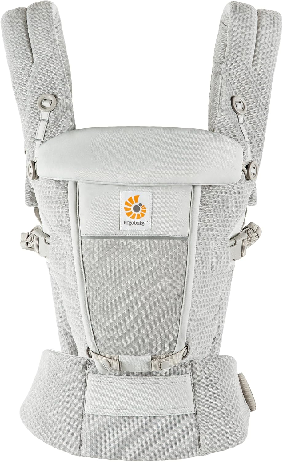 Ergobaby Mochila Portabebé ergonómica Adapt Malla SoftFlex, para recién nacidos, 3 posiciones de transporte, Pearl Grey (BCASFMGRY)