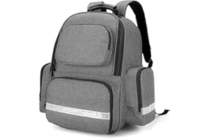 Trunab Botiquín de Primeros Auxilios Bolsa de Primeros Auxilios de Trauma, Vacía, Kits de Emergencia Médica Paquete de Bolsa de Salto para EMT, EMS, Policía, Bomberos, Oficiales de Seguridad, Gris