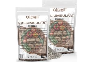 GiDeli Kaliumsulfat Granulat 2 x 1 kg - Klorfri Kaligödsel 50% K2O | klorfri för känsliga grödor, främjar blomning och fruktsättning, för grönsaker, bär, rosor och frukträd, spridningsklar