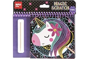 Apli Kids - Blocco Fogli da grattare Happy, 8 Fogli Magic scracth (17150)