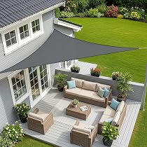 Sunnylaxx 3x3x4.25m Sonnensegel Wasserdicht Dreieckig Anthrazit