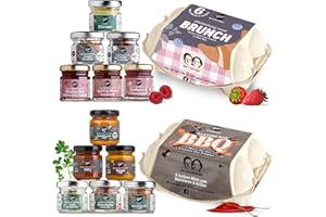 Gepp's Feinkost Mini Genussreise zu Ostern I Ostergeschenk mit 12 leckeren Minis - Gewürze, Dips, Saucen & Konfitüren I BBQ T