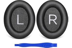 Link Dream Zamienne nauszniki do słuchawek Bose QuietComfort 45 (QC45)/QuietComfort SE (QC SE), miękka proteinowa skóra, nauszniki, pianka z pamięcią kształtu (czarne)