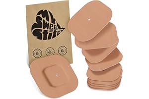 MySweetStitch - 10x Cerrotti sensore Simplera quadrata, Overpatch lunghezza dello spigolo 70mm, impermeable, traspirante, delicato sulla pelle, Beige