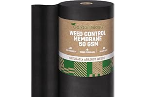 GardenGloss® 100m2 Agrowłóknina Przeciw Chwastom – Mata Ogrodowa Przepuszczająca Wodę – Wytrzymała Włóknina 50g / m2 – Wysoka Stabilizacja UV (100m x 1m, 1 Rolka)