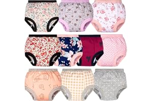 BIG ELEPHANT 10er Pack Töpfchen Trainingshose für Kleinkinder, Baumwolle Mädchen Trainingsunterhosen