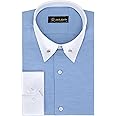 Oxford Pin Collar Shirt - Mens Business, Wedding & Dress Shirts with Collar Bar