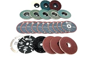 Wellerwerkzeuge I XXL - Set de accesorios de 76 x 10 mm, apto para amoladora angular con batería pequeña, por ejemplo, Bosch GWS 12 V 10,8 V discos de corte