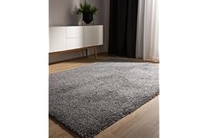 benuta Basic Tappeto salotto a pelo alto Sohari - Grigio 80x150 cm - Minimalista - Morbido lavabile - Camera letto, corridoio, sala pranzo, soggiorno - Pavimento riscaldato