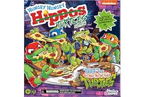 Hasbro Gaming Hungry Hungry Hippos: Teenage Mutant Ninja Turtles Edition Board Game, Board Games for Kids, Family Fun for 2+ Players