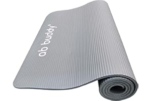 ab buddy Non Slip 15mm Thick (180 x 80cm) Large Extra Wide Exercise Mat, Yoga, Aerobic, Pilates Mat. For Gym or Home Gym. Includes Carry Strap.