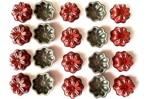 CULIMI Teglia per mini torte - Fiore, Set di 20 pezzi, teglia-forno stampo-torta stampo-dolci teglia-muffin stampo-muffin teglia-dolci stampo-cupcake teglia-pancake, rivestimento antiaderente