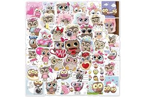 SANMATIC Paquete de 50 Búho lindo pegatinas de vinilo bonitas para botella de agua, portátil, teléfono, equipaje, pegatinas para monopatín para adultos, adolescentes, niñas y niños