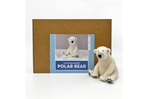 Bergin & Bath Needle Felting Kit, Polar Bear. Eco Friendly Craft kit for Adults and Teens. Learn How to Felt Wool. DIY Felting Supplies and Instructions for Beginners.