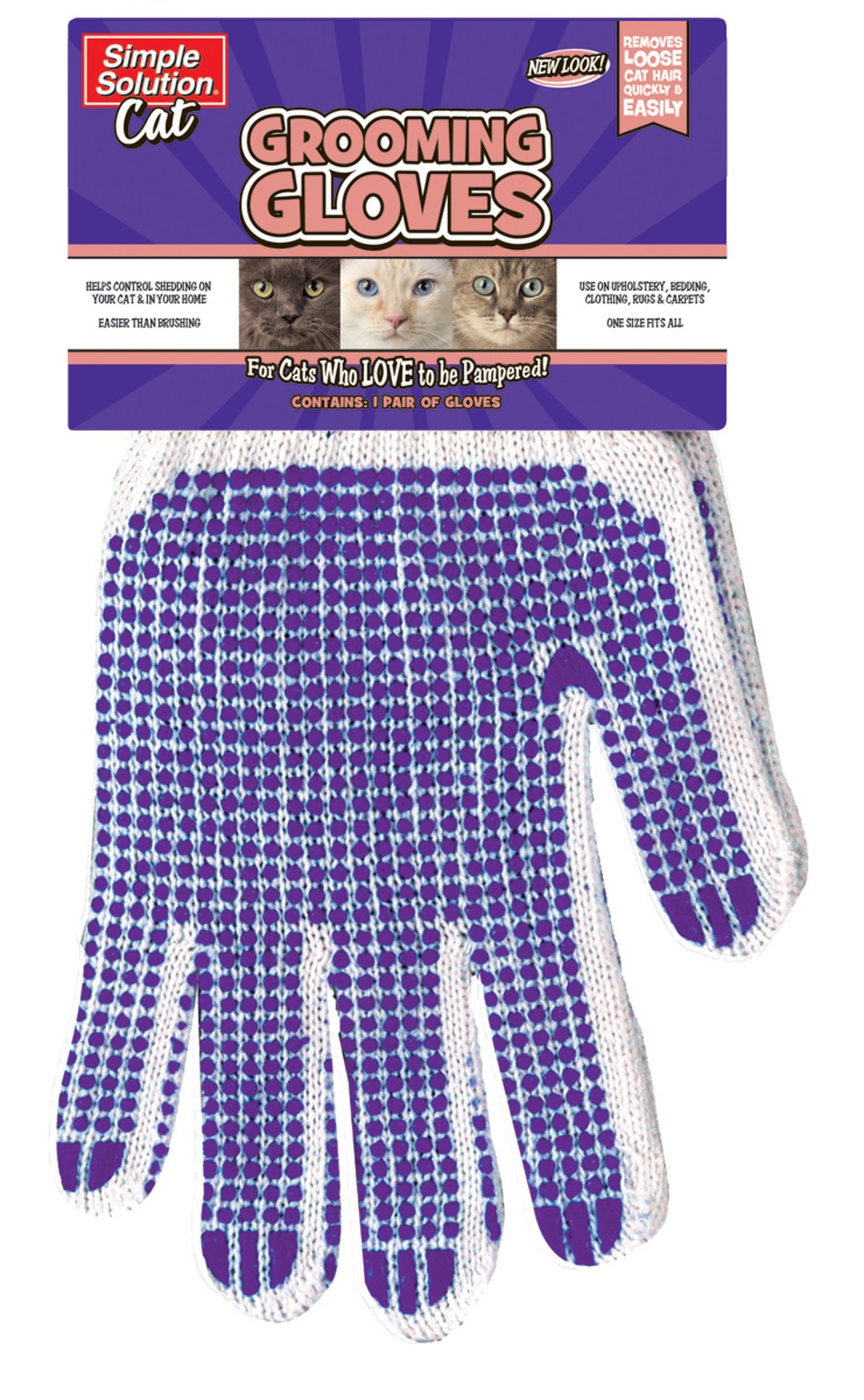 Simple Solution Grooming Glove for Cats, 1 Pair