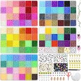 BIBOKLTIY 48690 Pieces 114 Colors Beads for Bracelets 2mm, Beads for Bracelet Making, Bracelet Making Kit, Beads for Bracelet