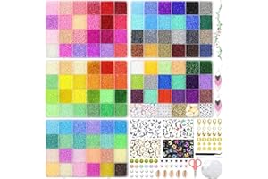 BIBOKLTIY 48690 Piezas 114 Colores Cuentas para Pulseras 2mm, Abalorios para Hacer Pulseras, kit para hacer pulseras, Cuentas para Hacer Pulseras, Beads for Jewelry Making
