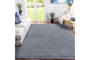 XSIVOD hochflor Wohnzimmer Teppich, Schlafzimmer Bettvorleger, Moderner zottelig flauschig weich Teppiche für Kinderzimmer Anti-Rutsch Unterseite waschbarer, 160x230 cm, Grau