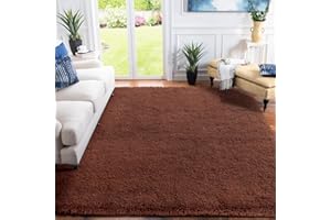 XSIVOD hochflor Wohnzimmer Teppich, Schlafzimmer Bettvorleger, Moderner zottelig flauschig weich Teppiche für Kinderzimmer Anti-Rutsch Unterseite waschbarer, 200x300 cm, Braun