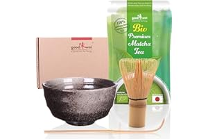 Goodwei Matcha Tee Starter-Set mit japanischem Bio Matcha (Goma), Keramik, 180 ml