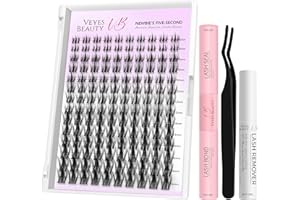 ‎VEYESBEAUTY VEYESBEAUTY Wimpern Extensions Set 5-Sekunden-Wimperncluster Cluster Lashes DIY Cluster Wimpern Wimpernverlängerung Falsche Wimpern Lash Bond And Seal Falsche Wimpern (Manga Kit, 8-18mm)