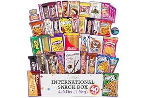 Eastanbul International Snack Box, Premium 40 Pieces Foreign Snack Box, Exotic Turkish Snacks From Around The World International Snacks, Sweet, Savory, Chewy, Crunchy Gift Box
