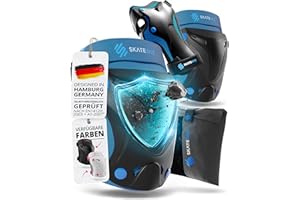 ‎SKATEWIZ SKATEWIZ Protektorenset 6-teilig - entwickelt in Hamburg - Knie-, Ellenbogen- & Handgelenkschoner für Kinder & Erwachsene - mit Tasche - Protect-1