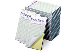 FMP BRANDS [20 Pads, 50 Sheets/Pad] Double Part Guest Check Pads for Restaurants, Perforated 2 Part Green and White Carbonless Check Book for Bars, Cafes, and Restaurant Orders