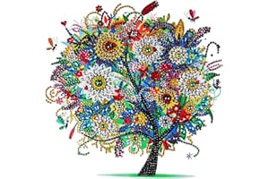AILLOVCOL Kit de peinture diamant 5D pour adultes, Diamond Painting Kits,Diamond Painting Complet,Diamond Art Dessin Animé,Painting Diamant Pour La Décoration Murale De La Maison 30 x 30 cm (arbre 1)